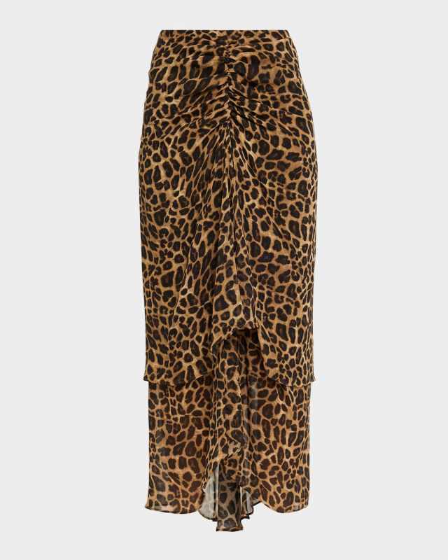 Sira Leopard High-Low Skirt